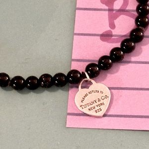 ⭐️SOLD⭐️!!!! Tiffany & Co Black Onyx Beaded Return To Heart Bracelet